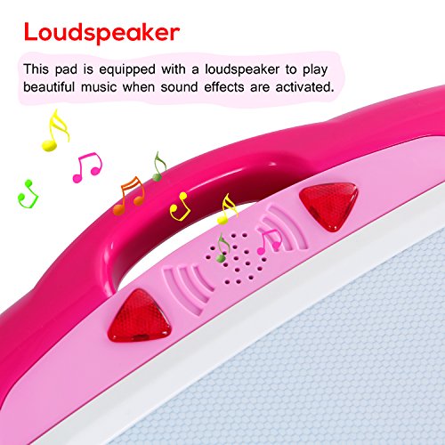 iFixer Magnetic Drawing Board, Musical Color Magna Doodle Writing Drawing Board with Light and Music Great Gift Presents For Boys And Girls 3+, Pink With Sounds