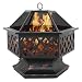 Zeny Fire Pit Hex Shaped Fireplace Outdoor Home Garden Backyard Firepit,Oil Rubbed Bronze