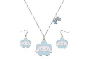 Little Piggy Children Kids Girls Cute Puppy Necklace Earrings Cute Cartoon Jewelry Set Kawaii Cartoon Necklace Earrings