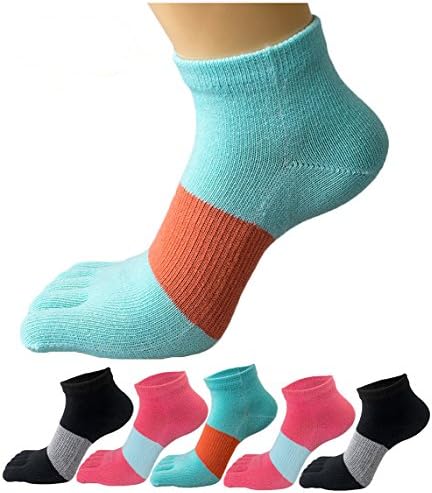 HONOW Women's Low Cut Toe Socks Ankle Cotton Running Socks(Pack of 5/6)