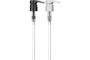 Bar5F Pumps for Shampoo Conditioner Lotion Body Wash, Fits 1" Inch Bottle Necks, 1 Liter 33.8-Ounce Bottles (Black and White)