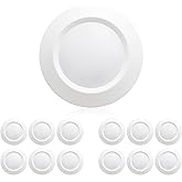 GREENLUX 7.5” Flush Mount Disk Light Suit for 4" J-Box, CRI90, 1000lm, 11W, 3000K Warm White Surface Mount LED Disk Lights(12