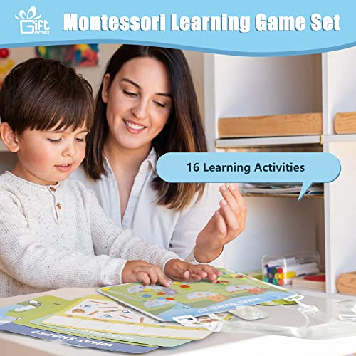 GiftAmaz Sensory Pad for Kids, Colors and Shapes Sorter Toys, Fine