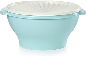 Tupperware Heritage Collection 17.25 Cup Bowl with Starburst Lid - Light Blue Vintage Color, Dishwasher Safe & BPA Free - (4.1 L)