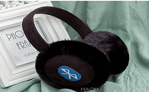 MQHY Bluetooth Wireless Earphone Music Earmuffs Autumn And Winter Keep Warm Plush Ear Muffs Music Call Headphones Fashion Multifunction Earmuffs for Women and Girl Upscale Ear Cover,BLACK