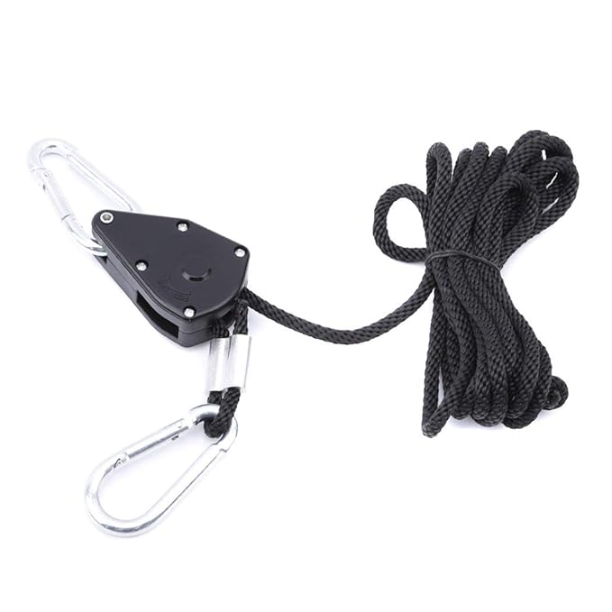 Eleusine Schwer Pflicht Ratsche Aufhänger Riemenscheibe Seil Zum Aufhängen Wachsen Zelt Raumanlage Wachsen Lampe Fan Schwarz