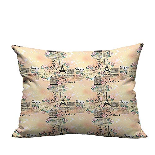 Youxianhome Decorative Throw Pillow Case Paris Themed Lettering