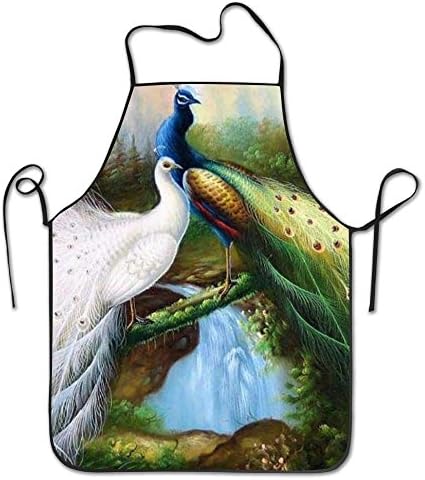 Beautiful Bird Peacock Deluxe Aprons Personalized Printing Kitchen Apron