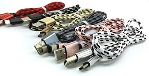 ISHOPRO PACK OF 6 Rope Braided LUXURY USB 3.1 Type-C Data Sync Charger Charging Cable FOR LG G5 / ZMAX PRO COLORS NOKIA N1 TABLET ZTE ZMAX PRO SAMSUNG GALAXY S8 AND S8 PLUS