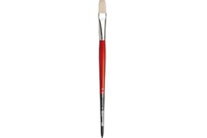 DA VINCI BRUSHES da Vinci Hog Bristle Series 5023 Maestro 2 Artist Paint Brush, Flat Long-Length with Red Handle, Size 12