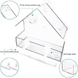 WLLKOO Window Bird Feeder 2 Pack Acrylic with 4 Rods Drain Holes 5.9 x 2.4 x view 4