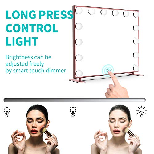 Nitin Lighted Vanity Mirror with Touch Control Design, Hollywood Style