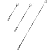 3 Pcs Necklace Extender Set, Stainless Steel Silver Chain Extenders 2 4 6 Inch, Adjustable Necklace Bracelet Anklet Extension for Women, Jewelry Making Supplies