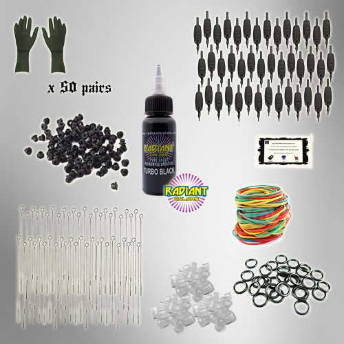 Tattoo Kit Refill Pack Ink Needles Tubes PK3