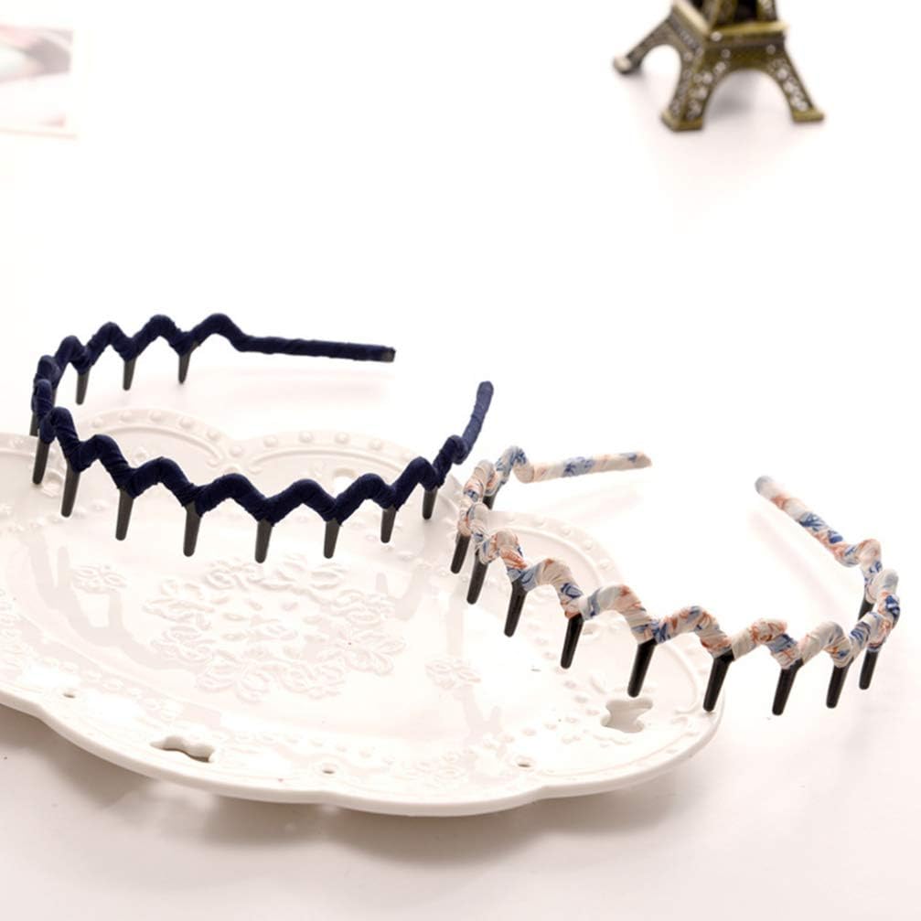minkissy 5Pcs Teeth Comb Headbands Leopard Teeth Hair Hoop Plastic Sharks Tooth Hair Band Zig Headbands Anti-slip Hair Hoop for Men Women Girls - Image 4