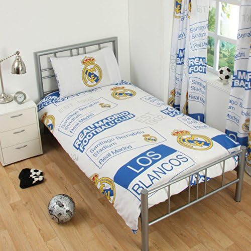 Real Madrid Single/US Twin Duvet Cover Bedding Set Patch Design + Colour Changing Football Light