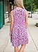ZESICA Women's Summer Sleeveless Damask Print Pocket Loose T-shirt Dress