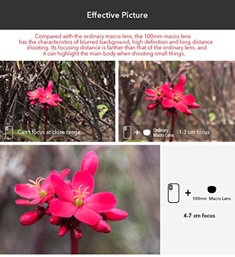 Apexel HD-Objektiv, 100 mm Makroobjektiv für iPhone X/8/8Plus/7/Plus, Samsung Galaxy S10/S10 Plus, Huawei und die… – Bild 6