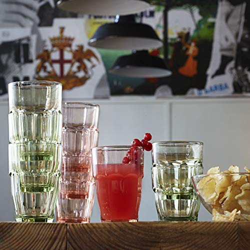 Bormioli Rocco Rock Bar Stackable Beverage Glasses Set Of 6 Dishwasher Safe Drinking Glasses