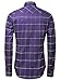 Coofandy Men's Fashion Long Sleeve Plaid Button Down Casual Shirt, Large, Purple
