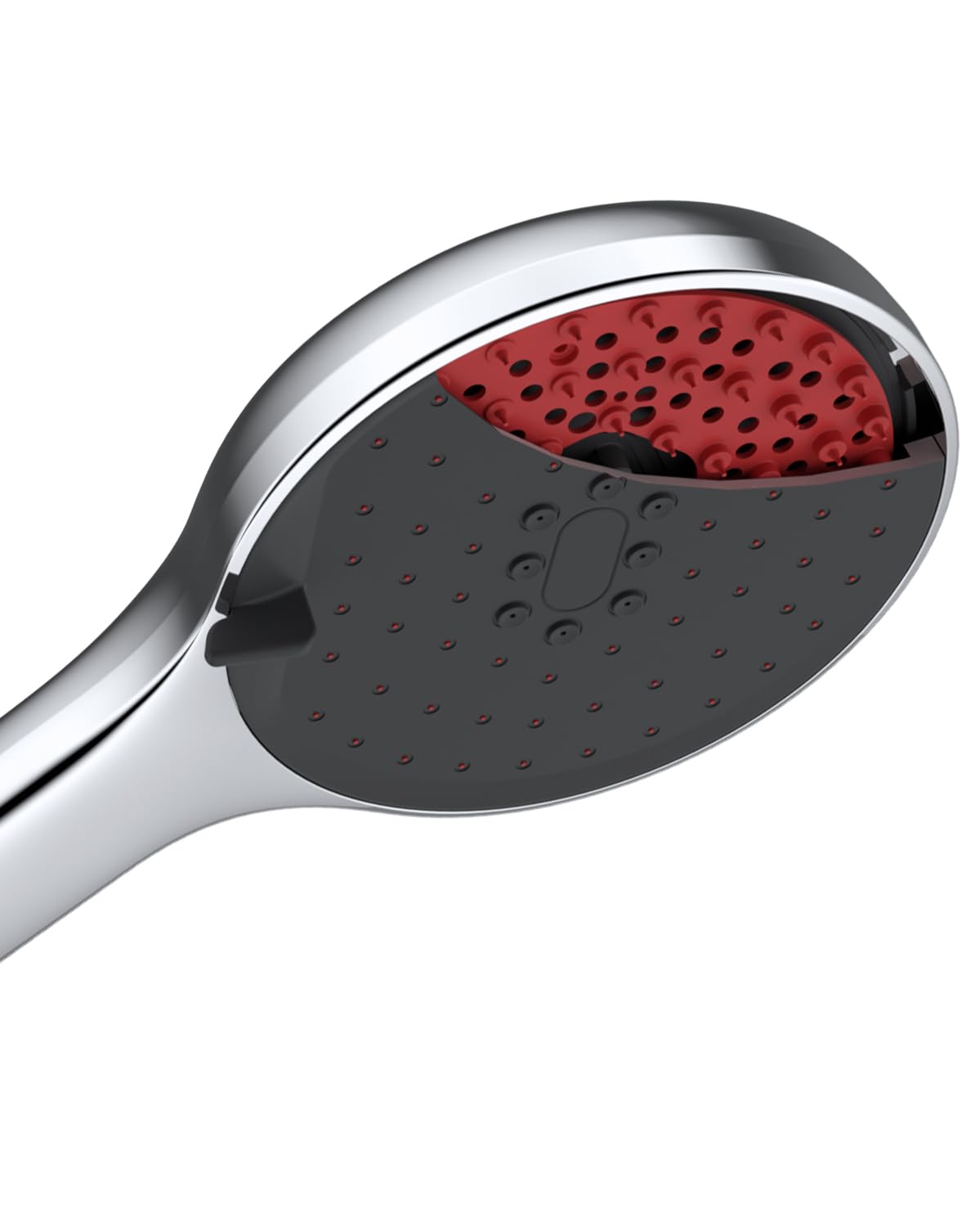 Hibbent Self-Cleaning Shower with 3 Water Modes, Rain, Rain and Massage, Massage Mode, High Pressure, Self-Cleaning Nozzle,Black Panel,Chrome Cover.