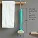 Upgraded Bath Body Brush with Comfy Bristles Long Handle Gentle Exfoliation Improve Skin's Health and Beauty Bath Shower Wet or Dry Brushing Body Brush (14 inch, Green)