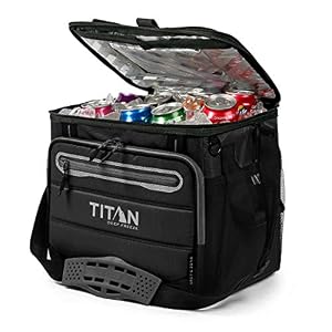 Titan Glacière Portable Capacité 40 Canettes + Glace 1330878 5 Couches D’isolation Jusqu’à 2 Jours De Conservation De La Glace. Couleur : Noir.