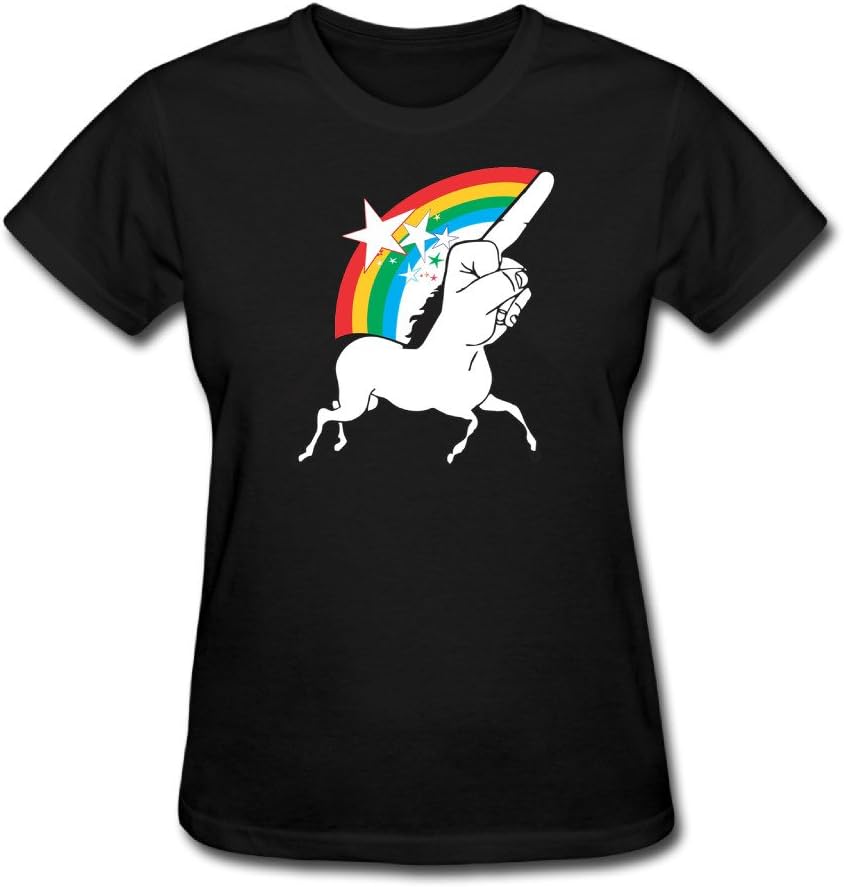 Ladies' Fuck Unicorn Rainbow O-Neck T-shirts
