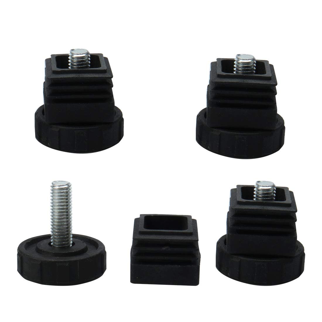 sourcingmap M10 Leveling Feet 30 x 30mm Square Insert Adjustable Furniture Glide 4 Sets