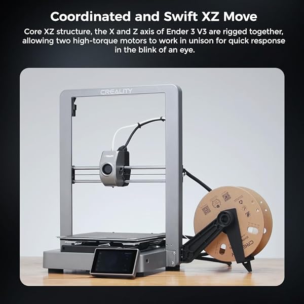 OFFICIAL CREALITY ENDER 3 V3 3D PRINTER WITH 600MM/S PRINTING SPEED, UPGRADED WITH CORE XZ MOTION SYSTEM CLOG-FREE EXTRUSION 60W 300℃ HOTEND HEATER AUTO LEVELING BUILD VOLUME 8.66X8.66X9.84 INCH