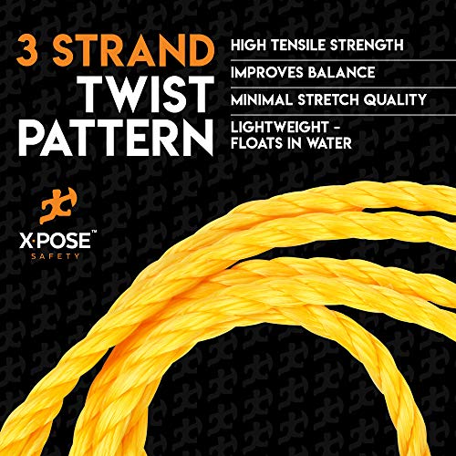 Yellow Twisted Polypropylene Rope 1/4" Floating Poly Pro Cord 100 Ft