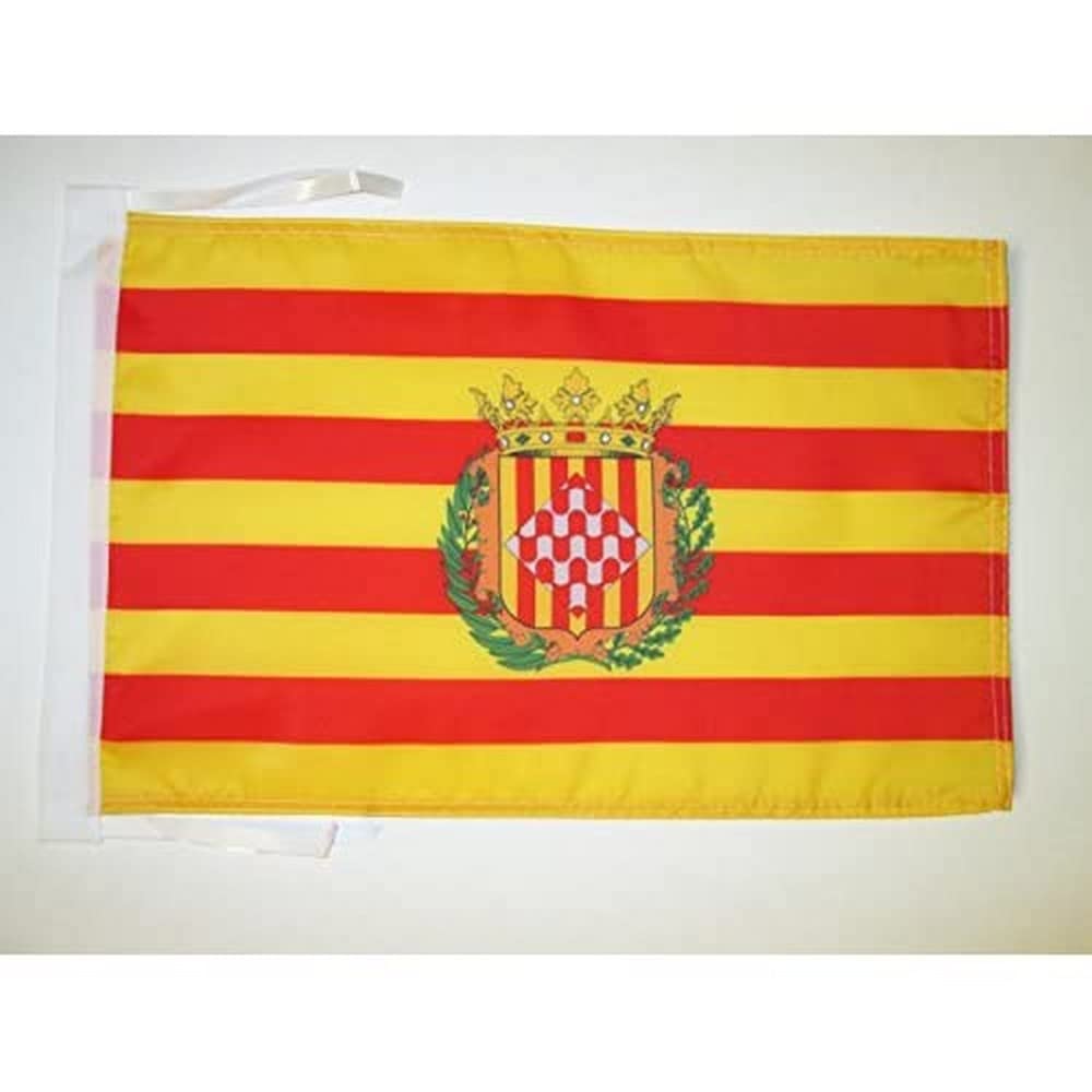 AZ FLAG - Province of Gerona Flag - 18'' x 12'' - 100% Polyester Gerona Small Banner with Two Cords - Fade Resistant - Vivid Colors - 18x12 in - 45x30 Cm — image 1