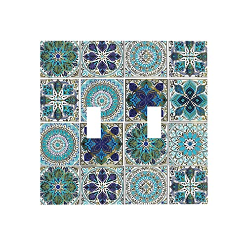 Turquoise Blue Door 2 Gang Toggle Switch Cover