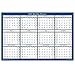 Delane 24 x 36 Wet Dry Erase 12 Month Wall Calendar Planner with Bonus Items (Navy)