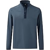 M MAELREG Mens Half Button Golf Pullover for Men with Pockets Mock Neck Sports Dry Fit Lightweight Long Sleeve Mens Pullover