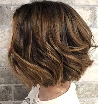 Amazon Com Youngsee 8inch Balayage Lace Front Wigs Brown Human