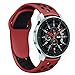Galaxy Watch 46mm Bands, Gear S3 Bands, Auswaur 22mm Universal Soft Silicone Replacement Strap Band Compatible for Samsung Gear S3 Frontier/Classic Sports Smart Watch Fitness- Black/Red-Large