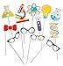 Fun Express - Science Party Photo Stick Props for Birthday - Apparel Accessories - Costume Accessories - Costume Props - Birthday - 12 Pieces