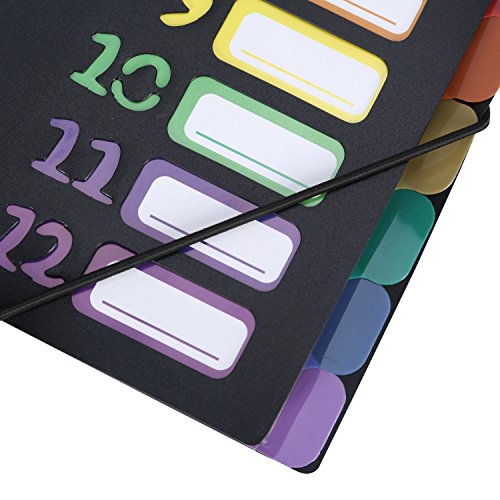 UBaymax Expanding Project Sorter File Divider,Accordion File Folder Document Organizer, A4 Paper and Letter Size 13 Pockets Multicolour - Thumbnail 7