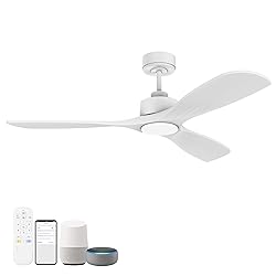 Hoenofly 52” Wood Smart Ceiling Fans with Lights