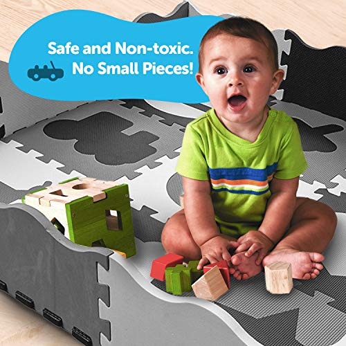 Wee Giggles NonToxic Foam Baby Play Mat for Tummy Time, Sitting and