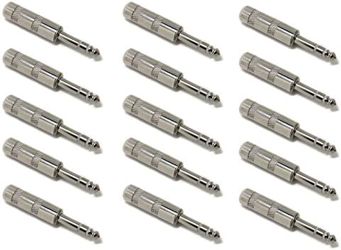 Cables 6.35MM TRS Stereo Male Plug Headphone Audio Connector For Patch Cables, Balanced Cables, Snakes-15 Pack
