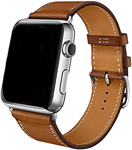 Apple Watch Band 42mm,Voken Genuine Leather iwatch Strap Replacement Band with Stainless Metal Clasp for Apple Watch Series 3/2/1 Sport and Edition (Brown, 42mm)
