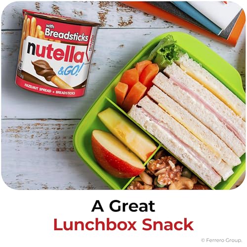 Nutella & GO! Chocolate Hazelnut Spread with Cocoa + Breadsticks, 12 Snack Packs, 1.8 oz Each