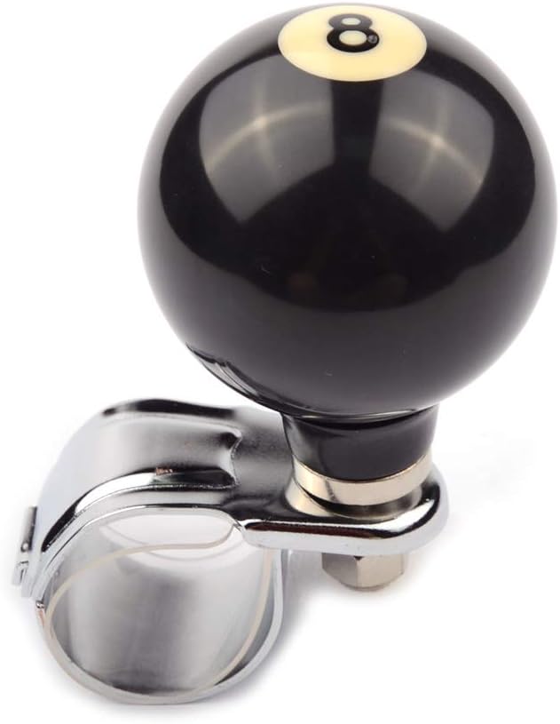 SMKJ Black 8 Round Ball Car Steering Wheel Spinner Knob Universal Rotating Suicide Spinners Knob Power Handle for most car: Automotive