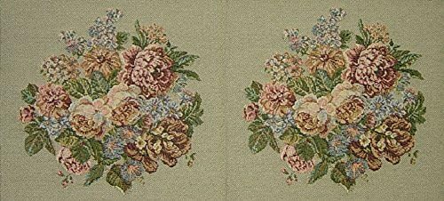 Double Peony Flower Bouquet Authentic Italian Tapestry (CREME)