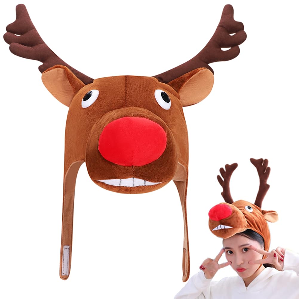 Christmas Reindeer Hat Halloween Christmas Elk Goose Pineapple Poop Headband Deer Antlers Headwear Headdress Hair Hoop Headpiece Christmas Hat Halloween Cosplay Party Fancy Dress Headhoop for Adult