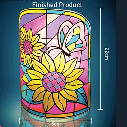 Kids Lamp DIY Kit - Make Stained Glass Nightlight with Window Paint and Circuit - Educational Arts and Crafts for Girls and Boys Ages 6 7 8 9 10 Year Old - Family Fun Activities and Children Gift - Thumbnail 6