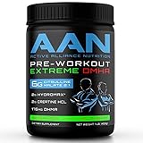 AAN's PreWorkout EXTREME DMHA Pre Workout Drink- Creatine, Citrulline, L-Norvaline, Hydromax, Huperzine A, Hordenine, Vegan Friendly, Stevia (30 Servings, Melon Berry)