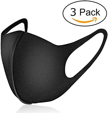 SEMOL Unisex Mouth Mask High Density Sponge Anti-dust PM2.5 Mouth Muffle for Breathe Healthy Filters Dust, Flu Germs, Allergens, Pollen - 3 Pieces Black